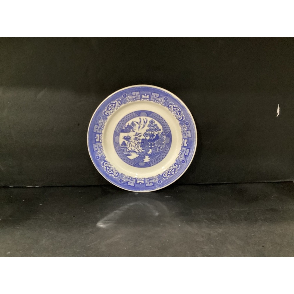 Vintage Homer Laughlin Blue Willow Cobalt Transferware Dinner Plate 9"